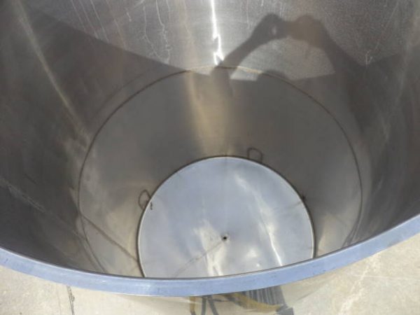 500 Gallon Stainless Steel Vertical Tank, Cone Bottom - Wohl Associates