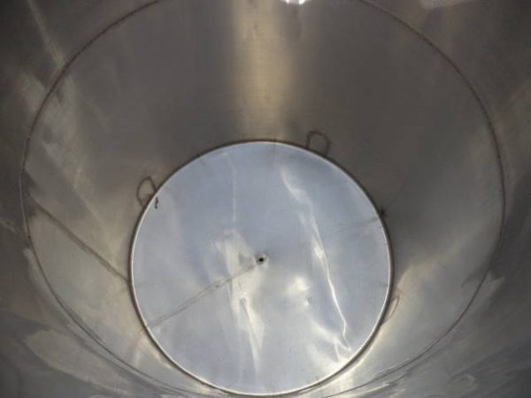 500 Gallon Stainless Steel Vertical Tank, Cone Bottom - Wohl Associates